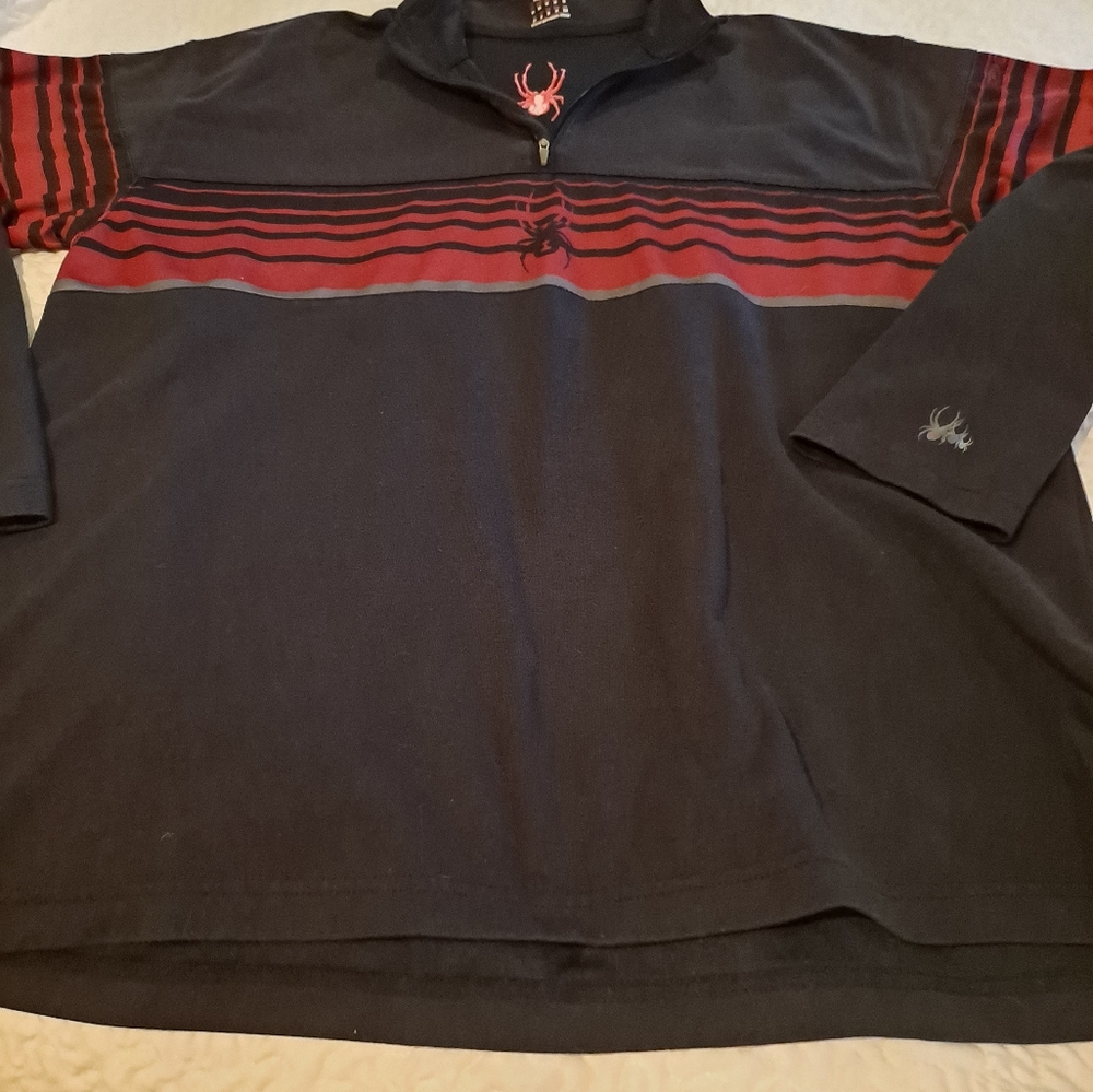 Spyder 1/4 zip red and black pullover size XXL